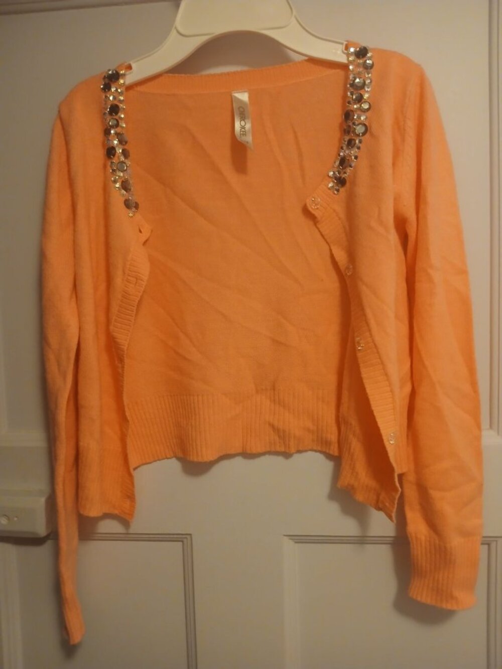 Cherokee Girls M 7/8 Orange Jewels Sweater